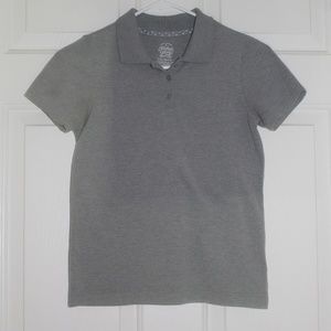 gray collared/button up shirt